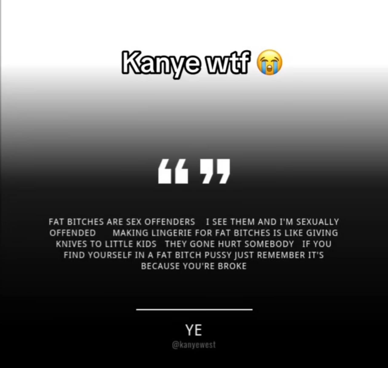 Be Oceans ere feo uta ‘@kanyevrest